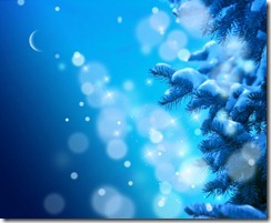 Christmas tree on  blue night sky background