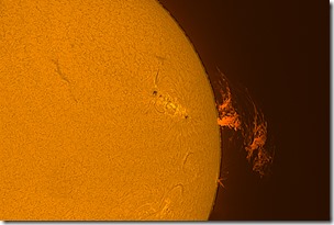 Sonne im H-Alpha-Teleskop (Stefan Gotthold/Clear Sky-Blog)