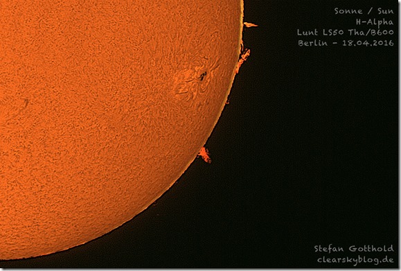 Sonne im H-Alpha mit einem Lunt LS50THa